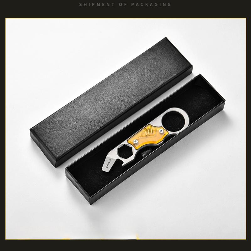 14 mm Titanlegering Multiverktyg Kofot, Flasköppnare, Skiftnyckel, Kompakt EDC Campingutrustning, Lättvikt, Hållbar Design, Campingtillbehör