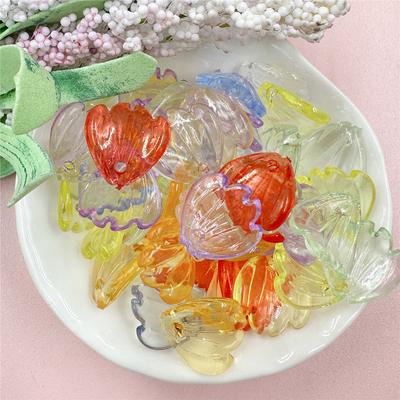 Perles Pétales Transparentes 50 pièces/set pour Boucles d'oreilles Collier DIY Matériaux faits main Acrylique DIY Accessoires de Bijoux pour Cheveux Perles Libres Accessoires Pendentifs