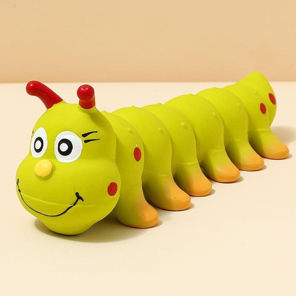 Latex Dog Chew Toy Caterpillar Shape Dog Grinding Teeth Stick Pet Squeaky Toy Outdoor