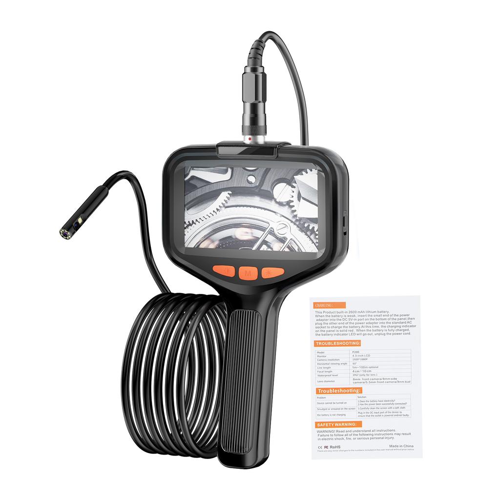 Inspection Camera Dual Lens Inspection Camera with Light 10m32.8FT Industrial Borescope IP67