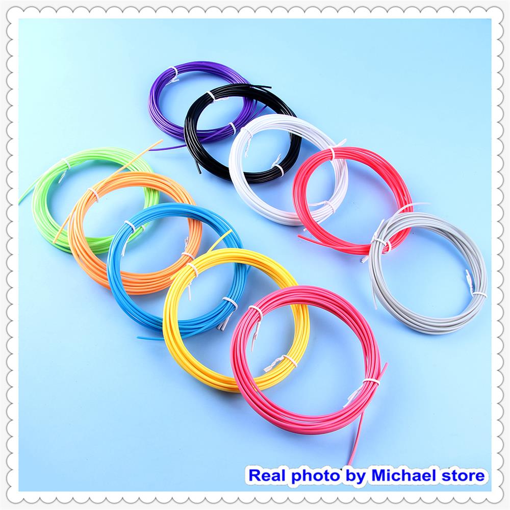 PLA-Filament für 3D-Stift, Filament, 10 Rollen, 5 m, Durchmesser 1,75 mm, 50 m, Kunststofffilament für 3D-Stift, 3D-Drucker, Stiftersatz