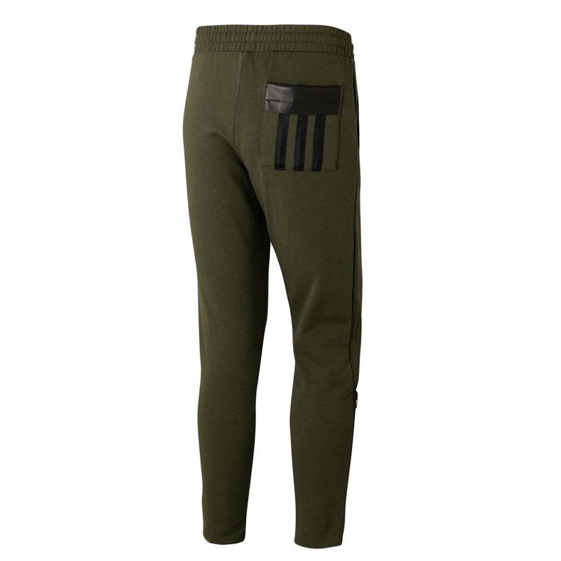 Adidas Neo Comfortable Simple Versatile Lace-Up Knitted Sports Pants Men Bottoms Olive-Green FK5809
