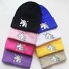 New autumn and winter warm woolen hats for male and female students, unicorn knitted hats, cute pullover hats, ski hats