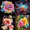 5D-Diamantgemälde zum Selbermachen, wunderschöne Blumen in verschiedenen Farben, Diamant-Stickerei, Kreuzstich-Set, komplettes Strass-Mosaik, Heimdekoration