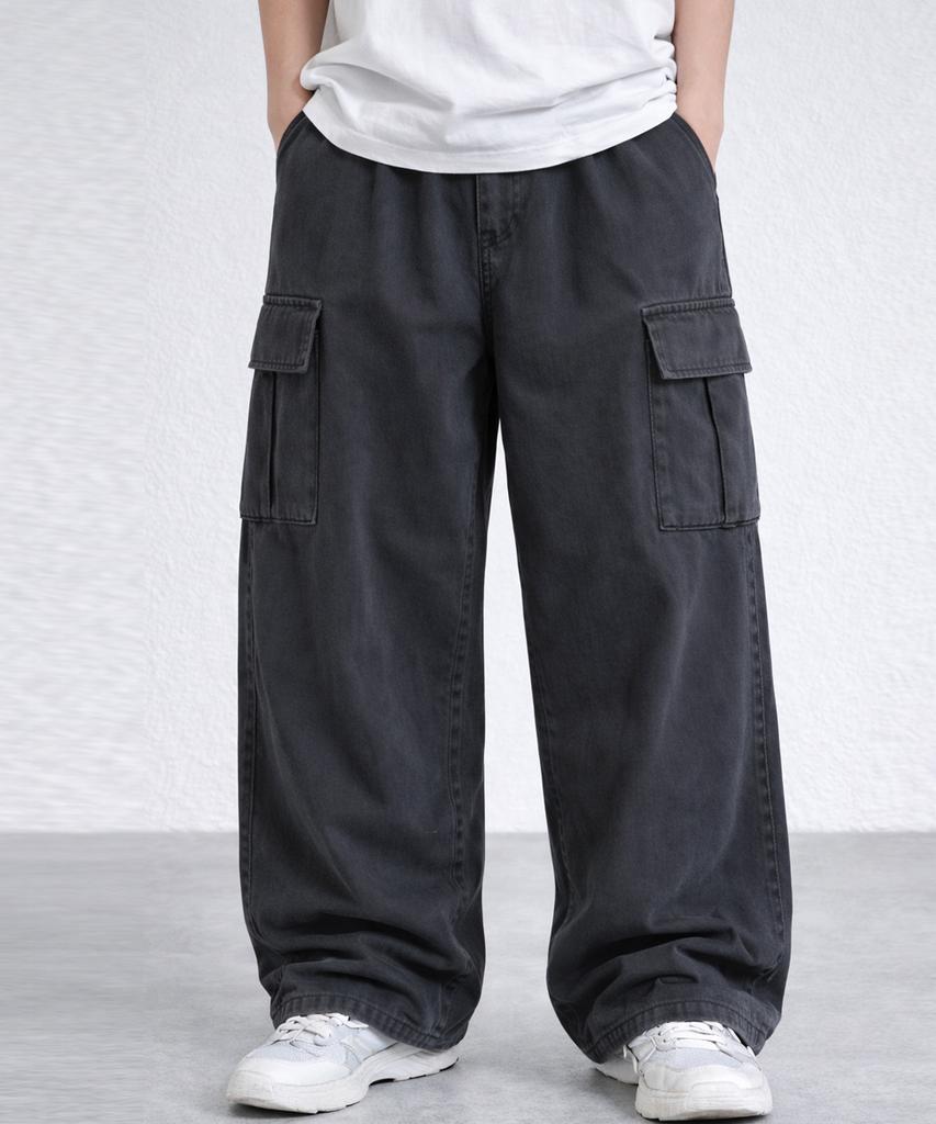 Jikeulib Cotton Wide Pocket Cargo Pants