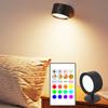 RGB Wall Spotlights with Remote & Touch Control, Rechargeable, 360° Adjustable, Color - Changing Accent Lights for Home Decor