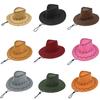 West Outdoor Cowboy Hat Sun Protection Breathable Solid Color Cap Unisex Gift