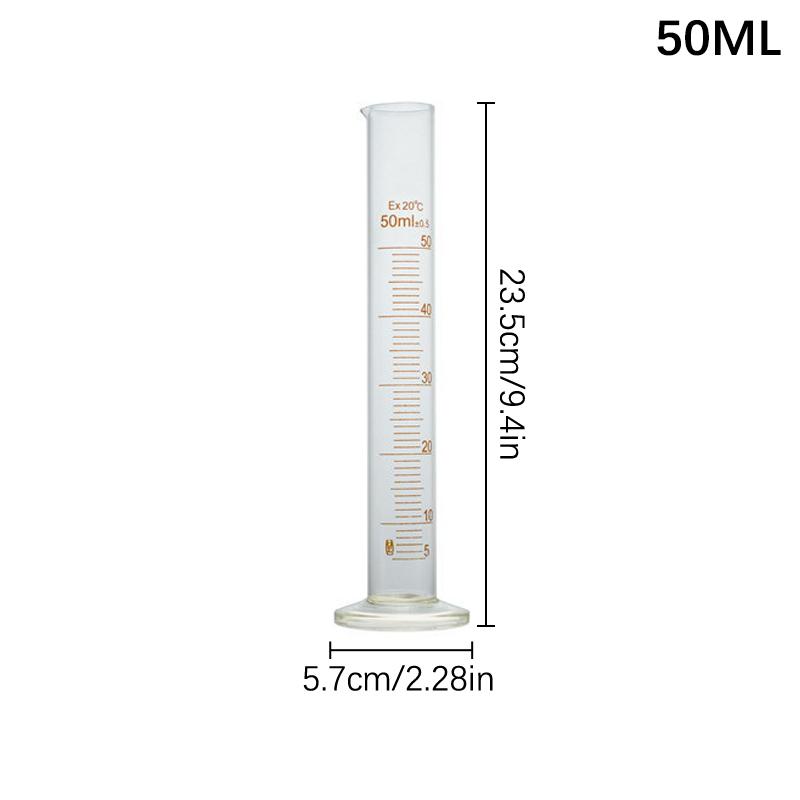 1 Stück Professioneller Messzylinder aus dickem Glas mit Graduierung 5 ml 10 ml 25 ml 50 ml 100 ml Messzylinder für Laborbedarf