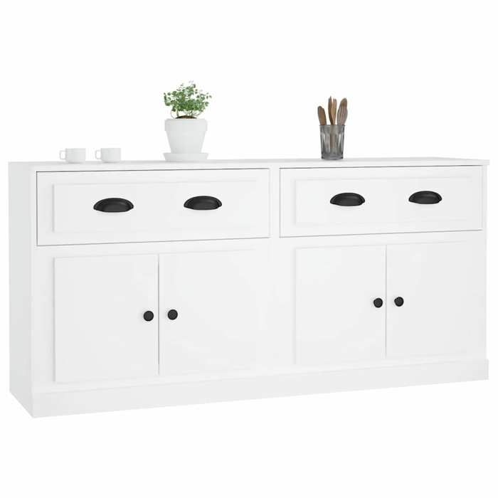 Buffet - Maison Exclusive - Lot de 2 - Blanc - Bois d'ingénierie 70 x 35,5 x 67,5 cm