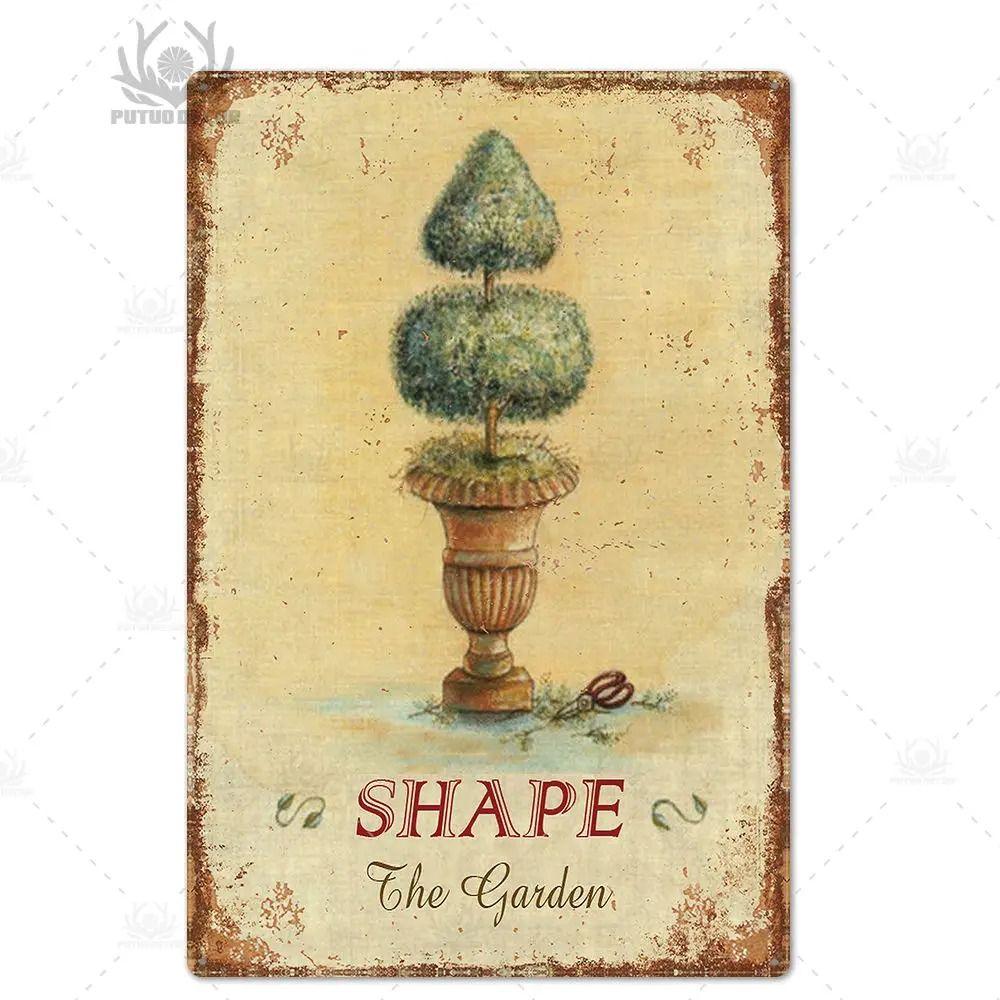 Plechový znak ve stylu Provence, Francouzské venkovské kovové nástěnné umění 20x30cm