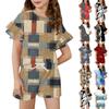 Girls' Summer Outfit Ruffle Sleeve Top And Shorts Clothing Set Lightweight Casual Two Piece