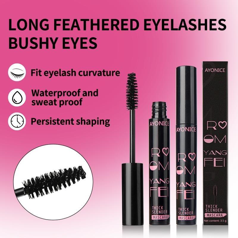 Mascara für Wimpernverlängerung, Schwarze Verdickende und Curlende Mascara, Verwischfest, Perfektes Geschenk für Frauen