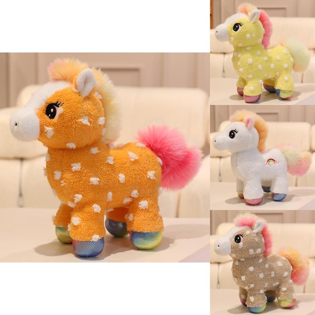 Sunlight Rainbow Horse Plush Toy With Soft Polyester Fill For Kids Playroom Decor