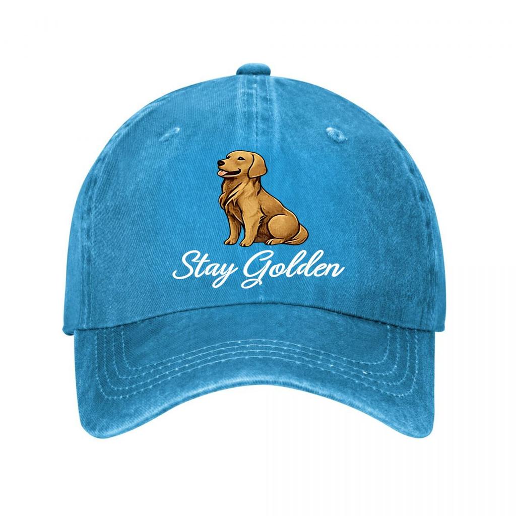 Golden Retriever Stay Golden Baseball Cap Washed Baseball Cap