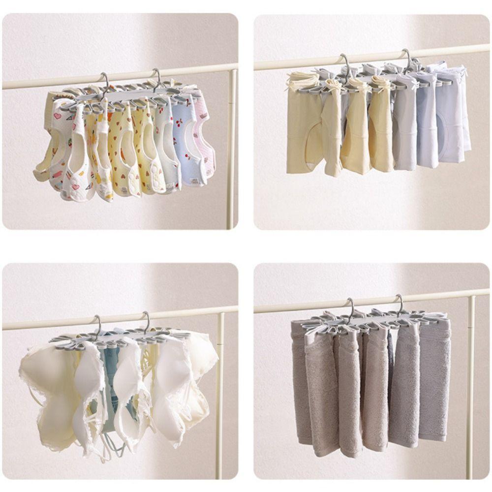 Space Saving Socks Drying Rack Folding Underwear Hanging Clip Durable Clothes Hanger