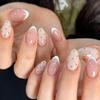 Hot-selling Almond Nail Polka Dot Nail Art, Simple French White Wearable Nail Piece Fake Nail