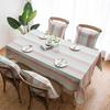 Cotton Linen Tablecloth,Multiple Color Stripe Tassels Rectangle Dust-Proof Table Cover,For Dinning Party Tea Table  Decoration