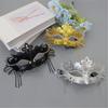 Luxurious Beaded Half Face Mask Practical Metal Plastic Blend Costume Prop For Masquerades Theater Art