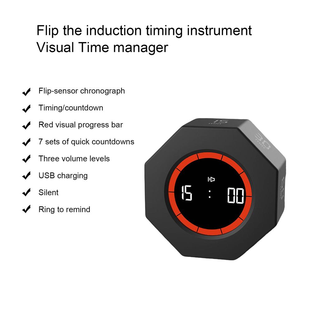 Automatischer rotierender leiser Timer Wiederaufladbares visuelles Countdown-Gerät ABS-Textur Geeignet für Küchenarbeit Fokussierung