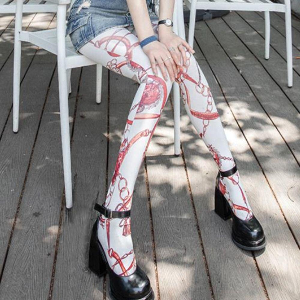 High Waist Leopard Pantyhose 80D Sexy Long Socks New Leggings  Women