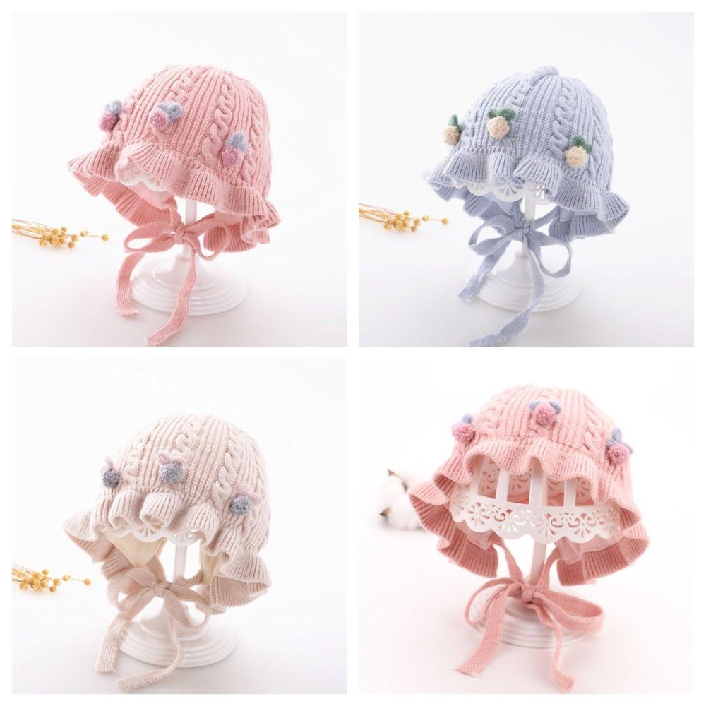 

Cotton Baby Beanie Cap Solid Color Kids Crochet Hats Cute Baby Knitted Hat Ear Protection