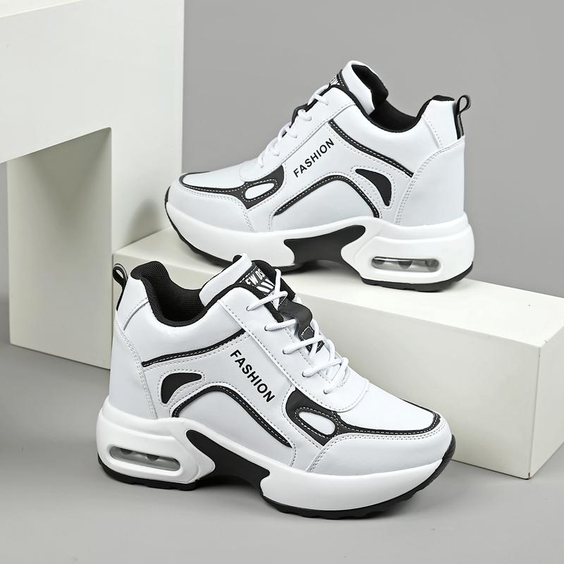 Fashion Autumn low cut Women's Shoes Fashion High Heels Wedge Platform Lace Up Casual Sneakers Breathable Comfortable Sport Shoes