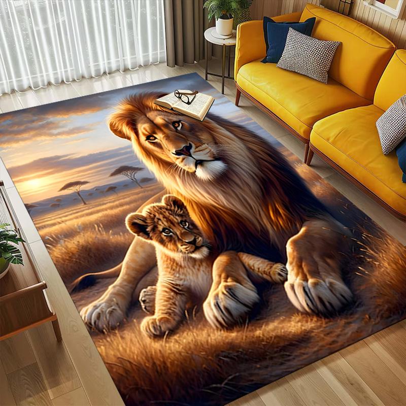 Lion Family Living Room Nonslip Area Rug Soft Carpet For Bedroom Game Playroom Sofa Office Home Decor Doormat Christmas Gift C926185