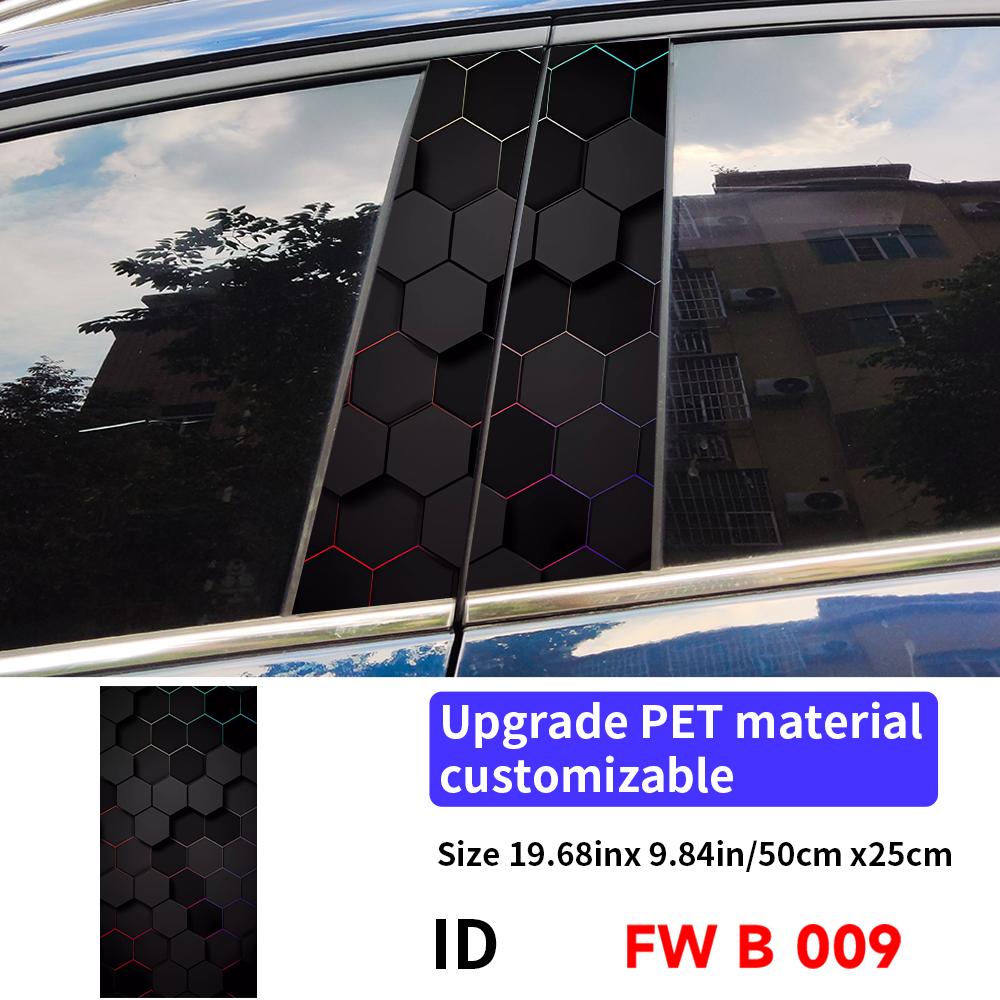 Honeycomb Car Stickers Auto B Pillar Waterproof Center Column Decoration Cover Scratches DIY Car Doors Pillar Decals Accessories