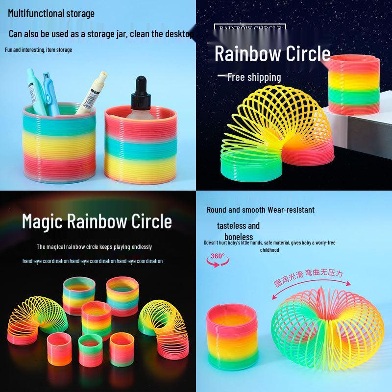 

Newcomer Exclusive: Large Rainbow Magic Spring - Educational Elastic Toy for Children