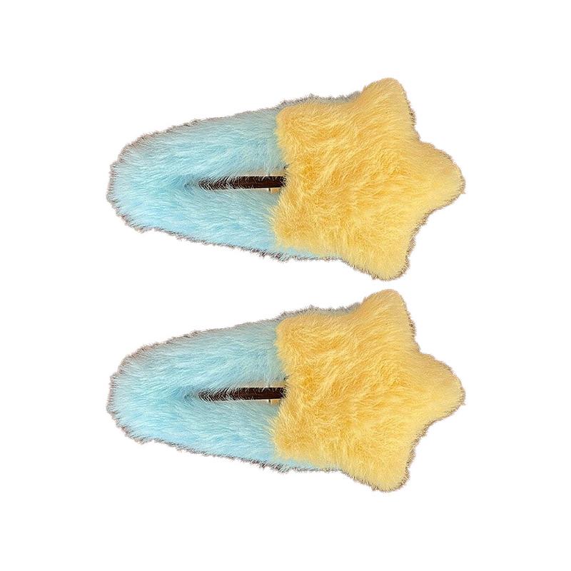 New Sweet Plush Hairpin Women Cute Star Shape Hair Clips Large Side Broken Bangs Bb Clip Fashion Girls Hair Accessories