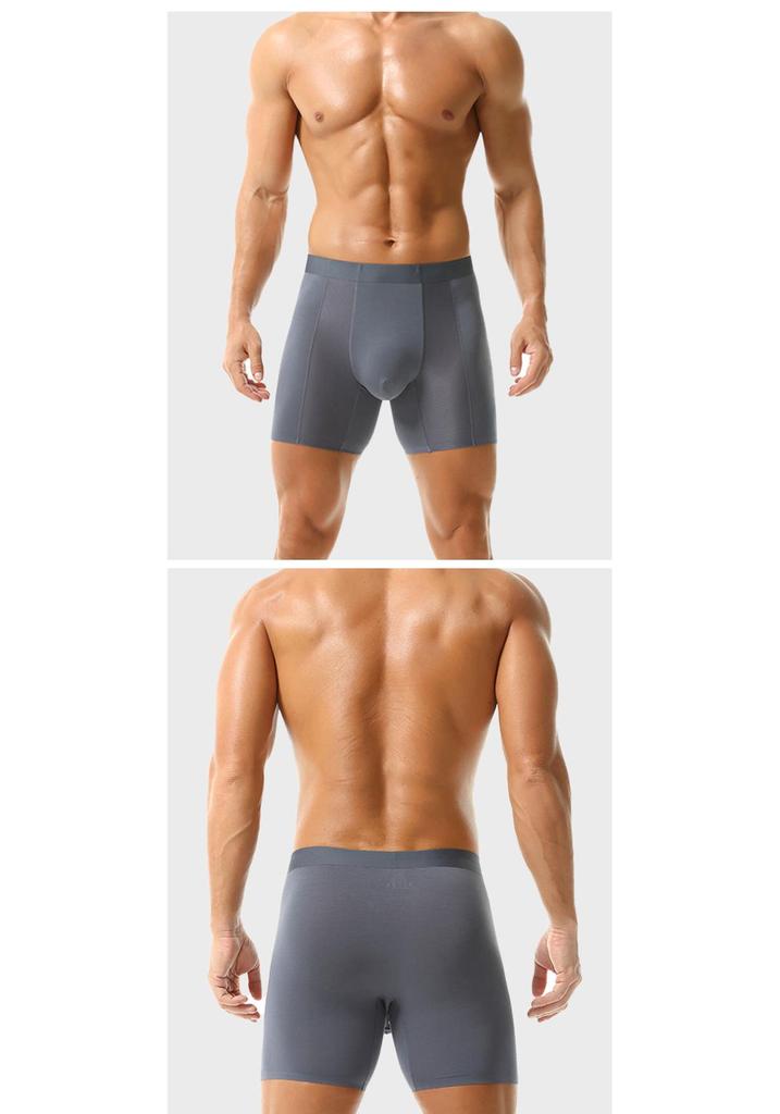Men's Breathable Modal Mesh Boxer Briefs: Antibacterial, Seamless, Plus Size Comfort