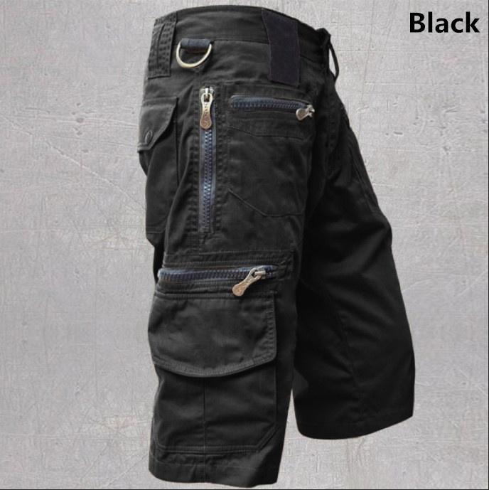 

Outdoor Mens Waterproof Tactical Short Pants for Men Shorts Multi-pocket Cargo Quick Dry Shorts Summer Outdoor Shorts Casual Straight Pants KTB 5XL чорний