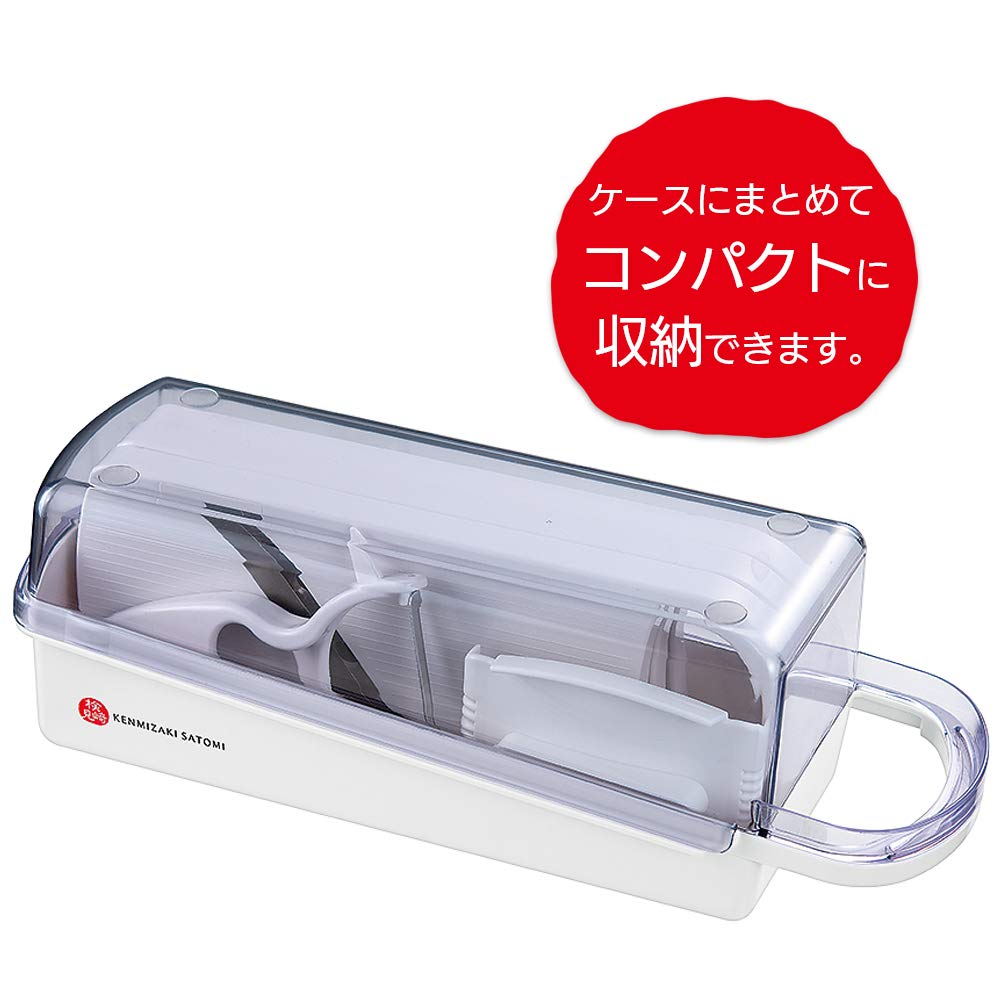 Shimomura Made in Japan Vegetable Slicer Vegetable Cooker Made in 85 x 265 x 87mm Kogyo, [Kemizaki Satomi] Set, KZ-617, Tsubame-Sanjo, Niigata, White,