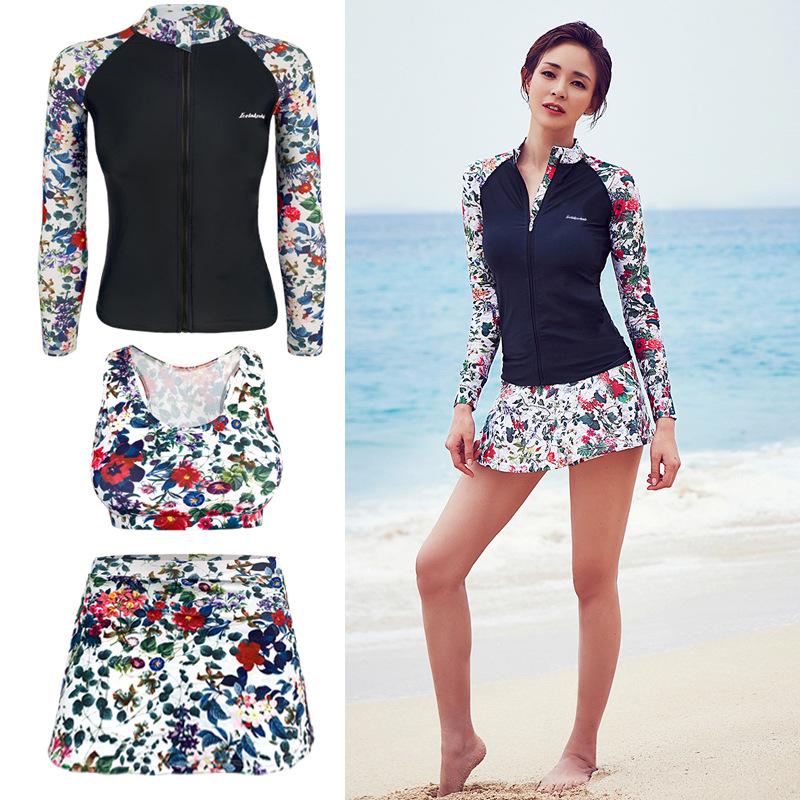 Women s Long Sleeve Two-Piece Wetsuit: Slimming, Quick-Dry, Sun Protection Surf  Swimwear XL