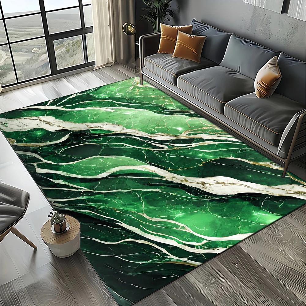 2025 New Style Colour Nature Marble Blue Gold Carpet Rug for Living Room Bedroom Home Sofa Decoration,Kid Non-slip Floor Mat