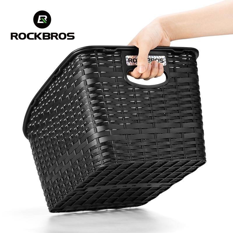 ROCKBROS Rear Bike Basket Large Capacity With Telescopic Cover Pets Bicycle Basket Fits for Most Rear Bike Rack Anti-squeeze