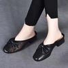 Woman Slippers Mesh Spliced Shoes for Women With Heel Sandals Elegant and Fashionable Slides Stylish Designer Luxury 2025 Shoe