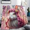 1Pc MarbleAnimals Print Flannel Blanket, High quality Comfortable for All Seasons, Home Decor, Warmth and Comfort, Perfect for Christmas Gifts