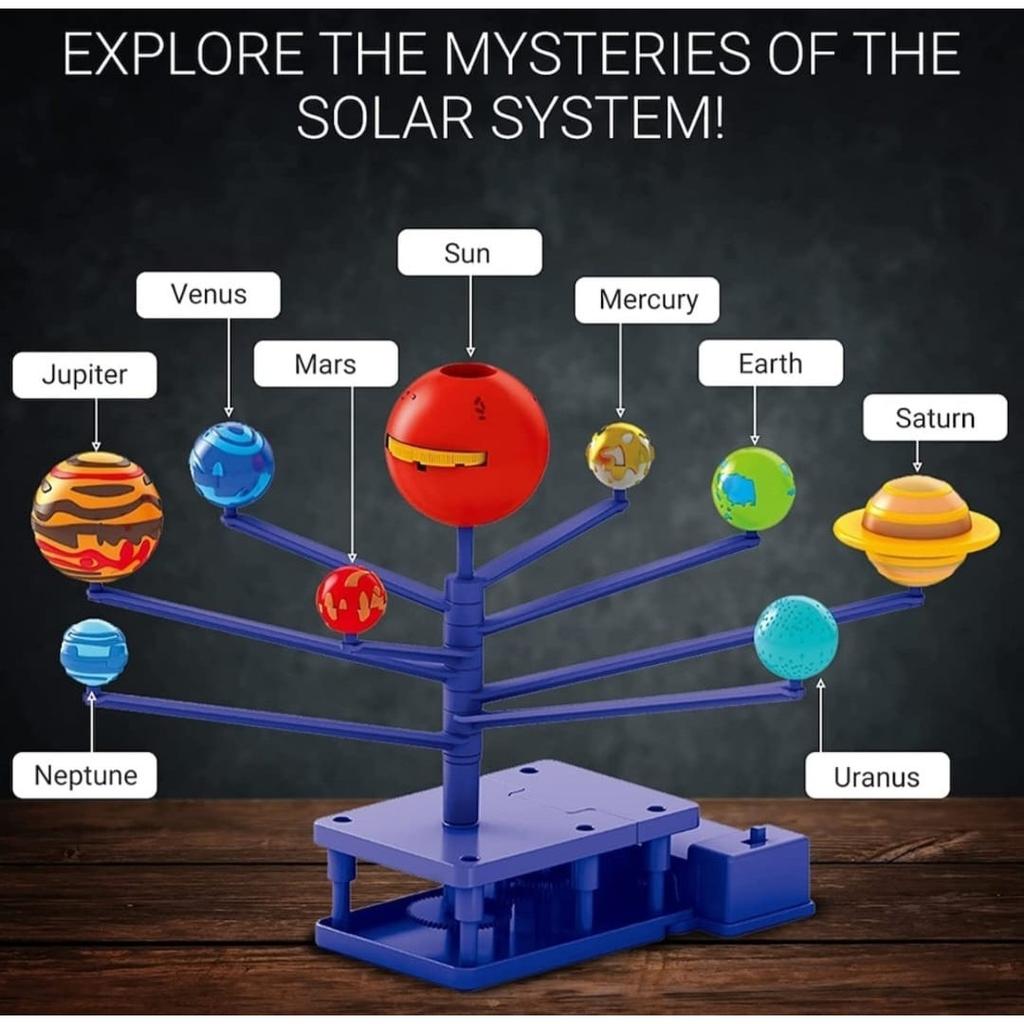 STEM Bildungs-Sonnensystem-Projektor DIY-Bausatz, Kinder-Astronomie-Planeten-Projektor-Spielzeug, Mehrfarbig für Alter 6+