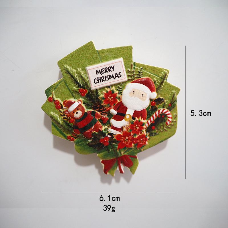 Creative 3D Bouquet Resin Fridge Magnet - Cartoon Ferrite Christmas Decoration