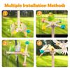 Interactive Spinning Bird Perch Toy - Wooden Exercise Stand for Budgies, Cockatiels & Small Parakeets