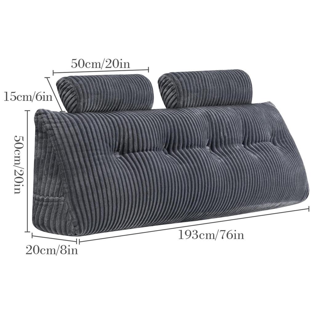Wedge Headboard Pillow Triangle Cushion Waist Support with Neck Pillow