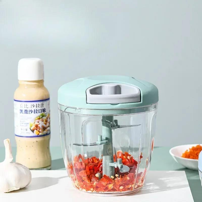 Crusher Vegetable Onion Cutter Kitchen Cooking Accessories 500/900ML Meat Mincer Garlic Chopper Rotate GarlicPress 4