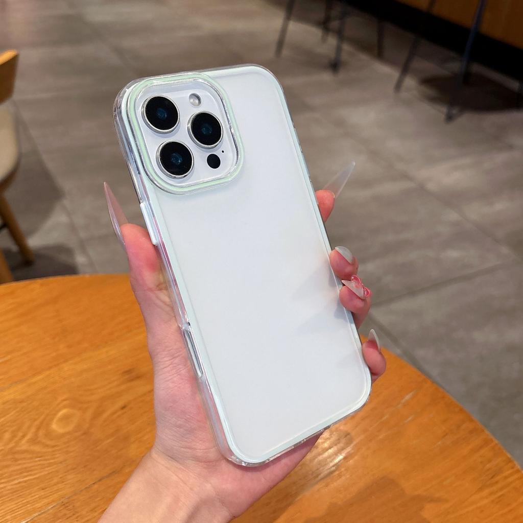 Applicable To Apple 16 Mobile Phone Case Three-in-one Matte IPhone 15 Promax Anti-slip Colored Edge 14 Simple Protective Case