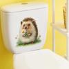 Cartoon Hedgehog Picking Daisies Living Room and Dining Room Background Wall Decoration Stickers