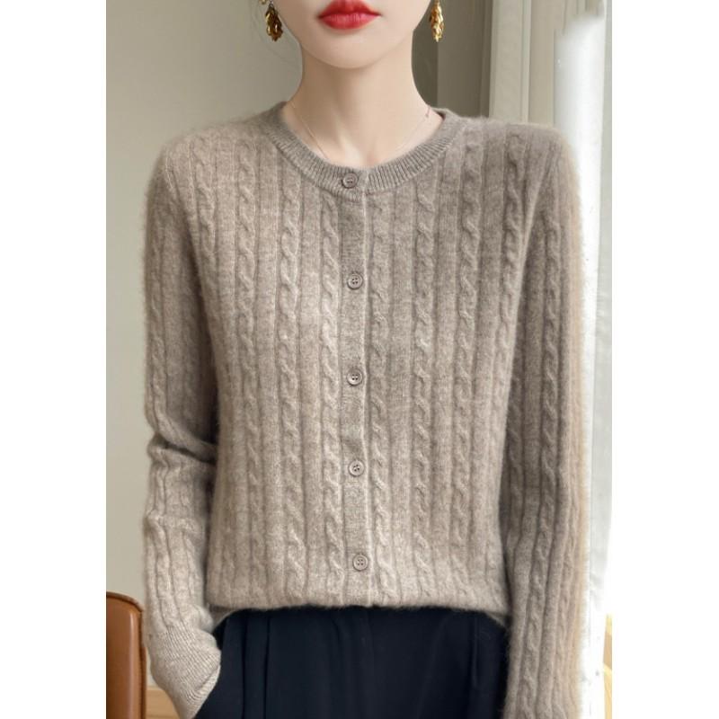 Cardigans Femme Automne Hiver Col O Pull Uni Printemps Manches Longues Tricot Simple Boutonnage Hauts Doux