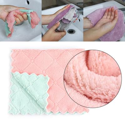 Super Absorbent Kitchen Microfiber Clean Cloths Cleaning Towel Non-stick Oil Rags Scouring Pad