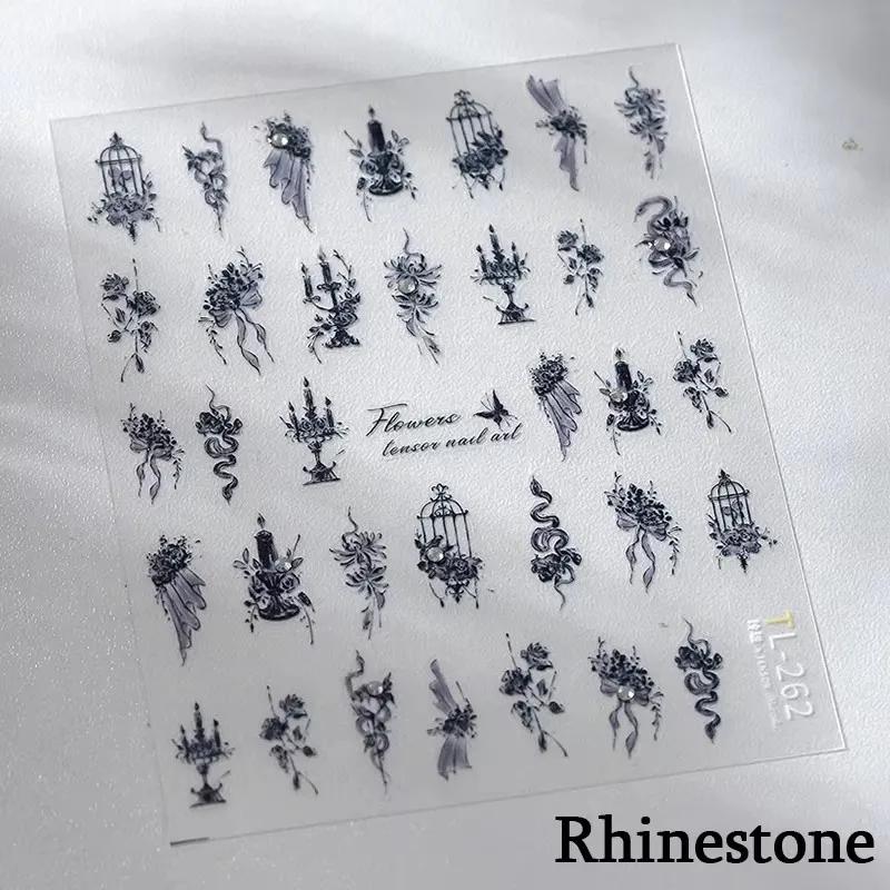 1pcs 5D Elegant White Daisy Nail Art Stickers Flower Adhesive Nail Decorations Decals DIY Manicure Accessories