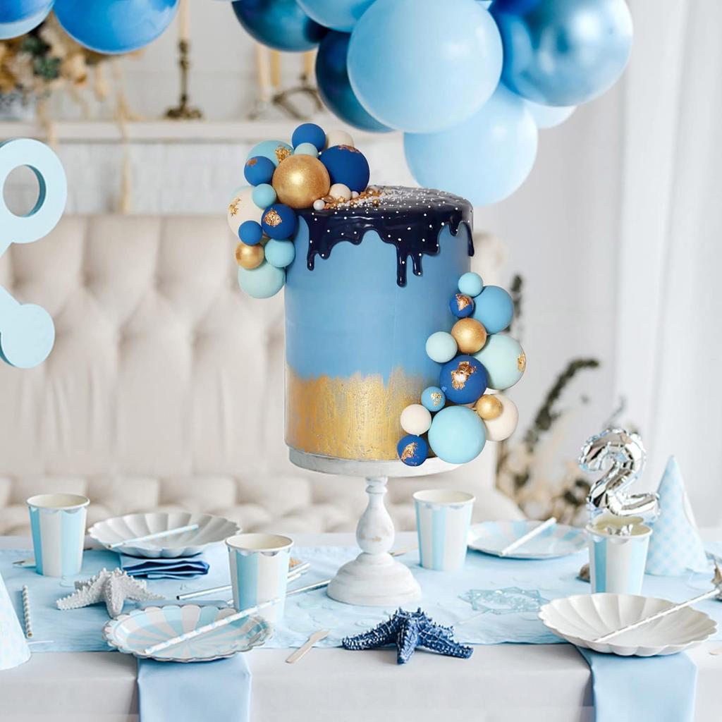 98 Pcs Cake Topper Balloons Cupcake Topper DIY Cake Insert Topper Foam Cake Balls Baking Decoration for  Anniversary Birthday
