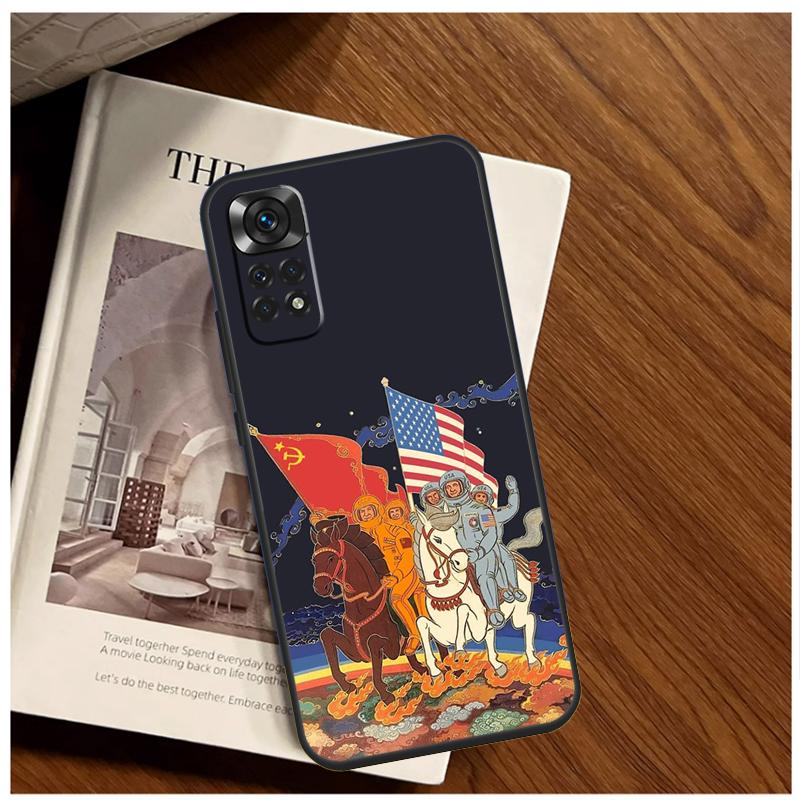 CCCP Soviet Space Propaganda Art Case For Xiaomi Redmi 13C 12 C 10C 9C Redmi Note 13 Pro 9 10 11 12 Pro 9S 10S 11S 12S Cover